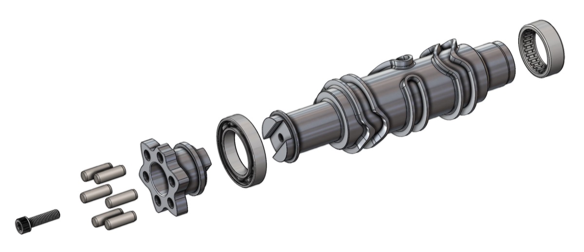 Aprilia Shift Drum — exploded view with bearings and hardware